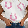 Spring 2026 Cowgirl Horseshoe Mock Neck Knit Top (S-XL)