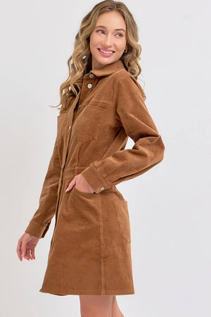 CORDUROY CASUAL TIMELESS MINI DRESS