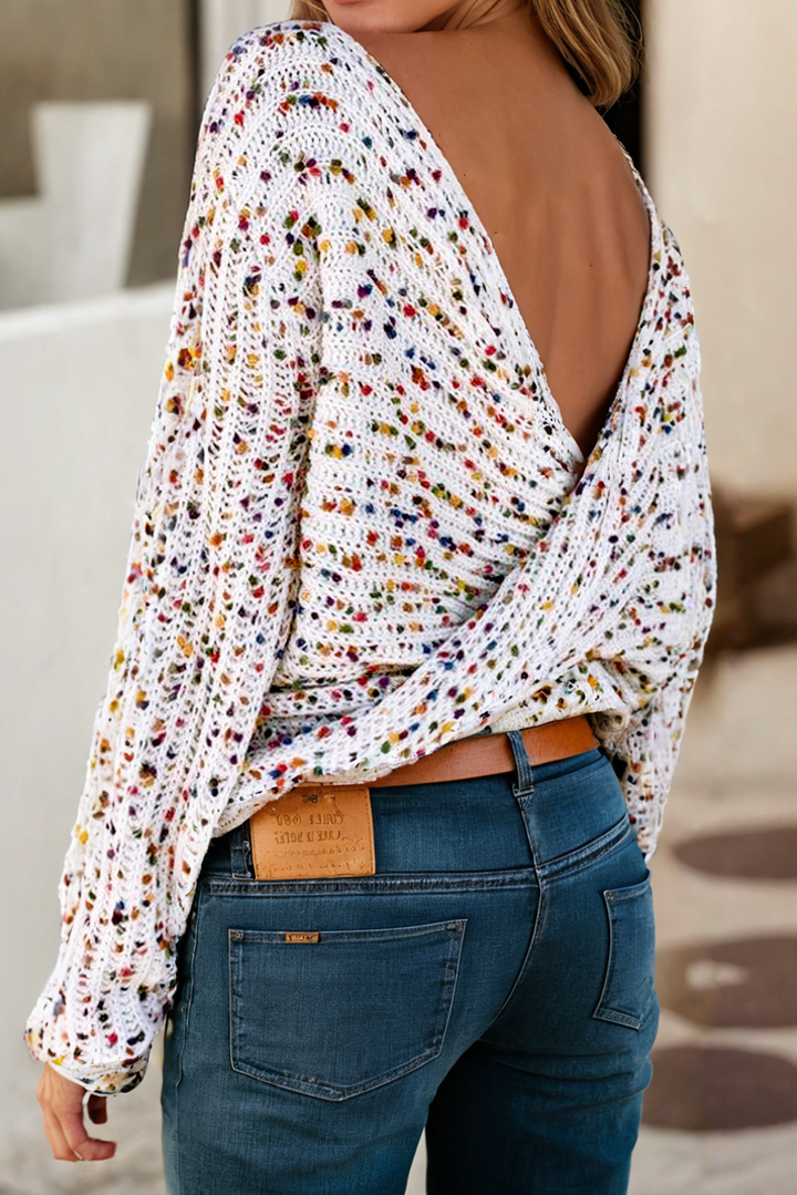 LDC Fall Clothing Confetti Reversible Twist Sweater