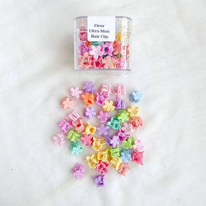 Fleur Ultra Mini Box of 40 | Tiny Matte Flower Claw Clip Set: Assorted