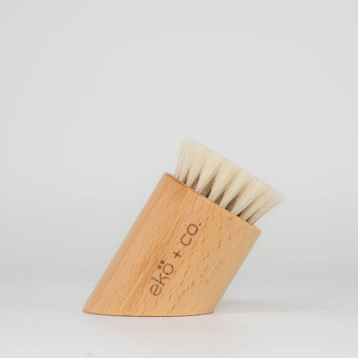 Wooden Bamboo Facial Dry Brush: Goat / With logo