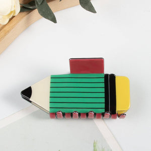 Fun School Pencil Hair Claw Clips