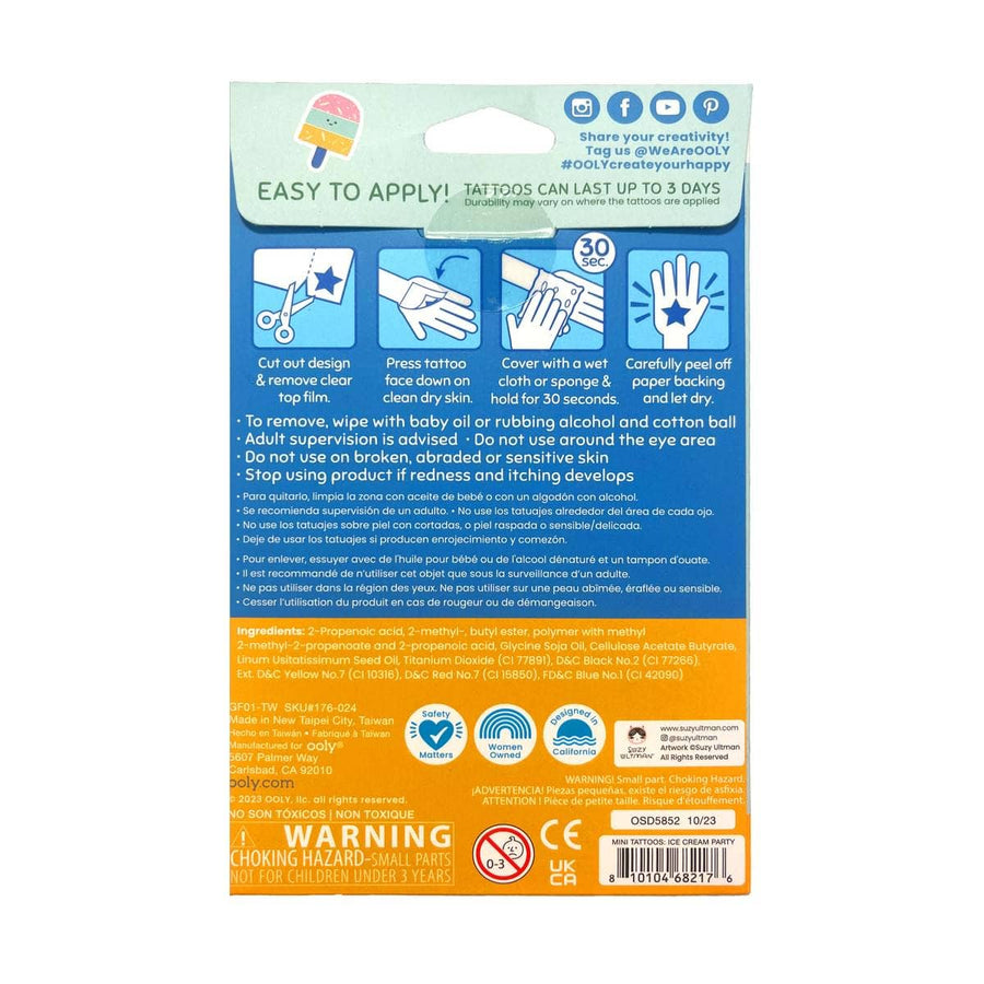 Mini Tattoo Palooza Temporary Tats X Suzy - Ice Cream Party