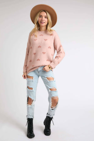 SOFT HEARTS SWEATER TOP