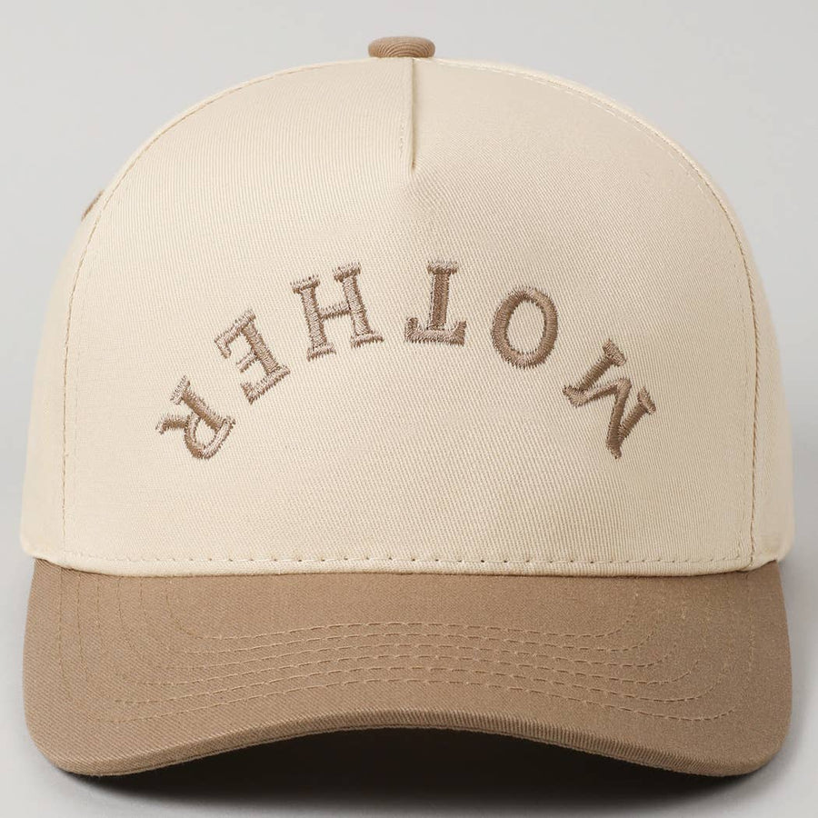 MOTHER Upside Down Lettering Embroidery Cap