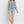 HIGH RISE RAW DISTRESSED HEM SHORTS T6361: CYNICAL BLUE / XS