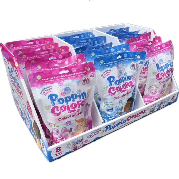 PoppinColorz Pink Pizzaz Color Bubbles-8 Party Favors (PDQ)