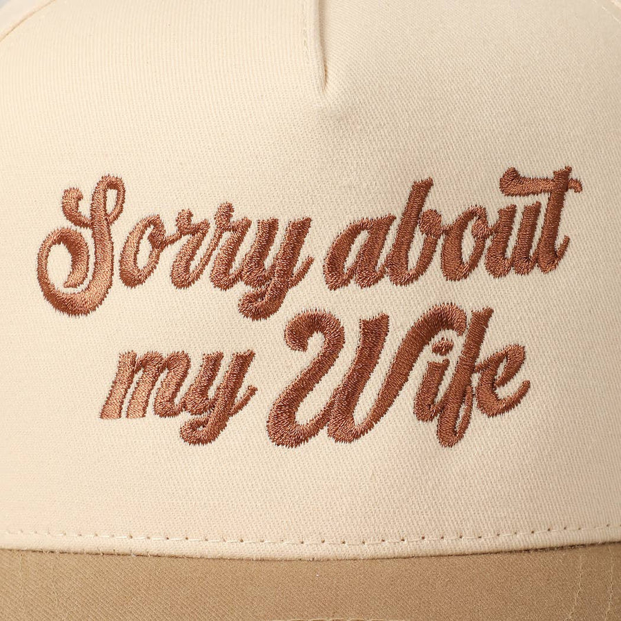 Sorry About My Husband Embroidery Two-Tone Canvas Cap