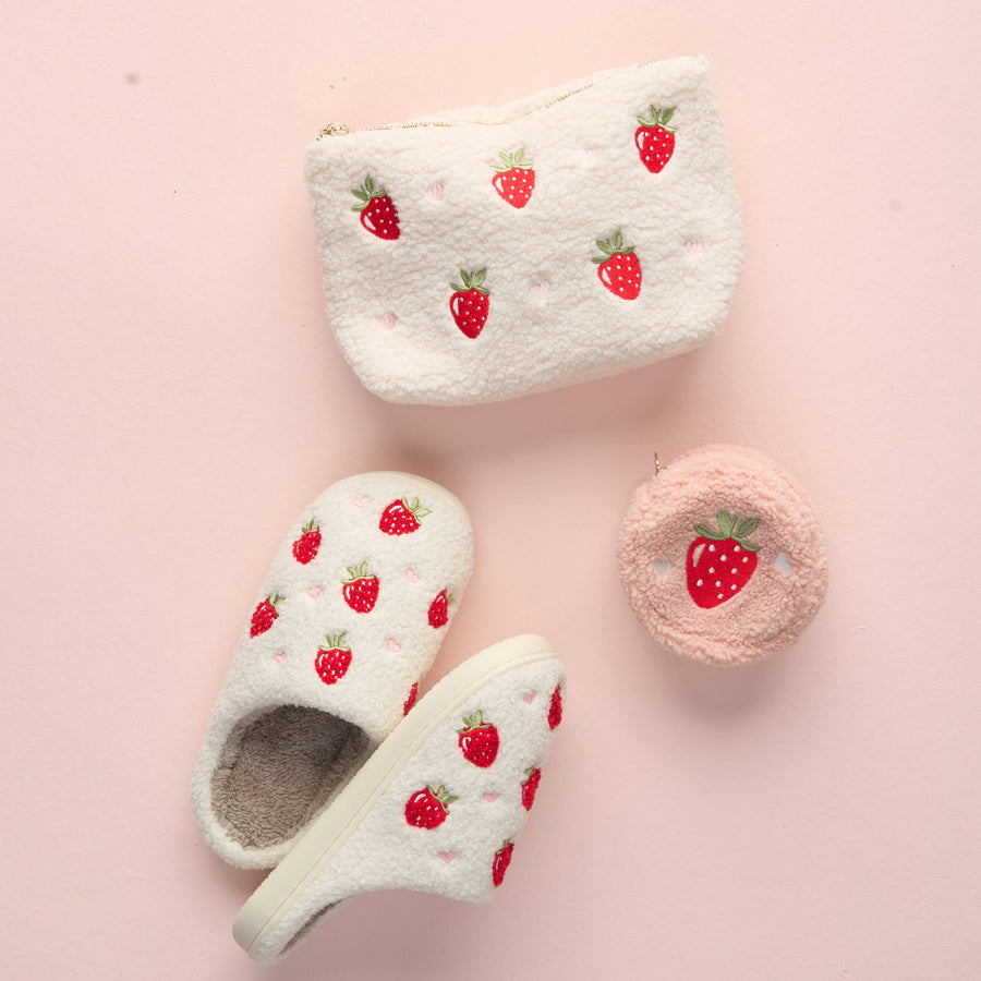 Teddy Pouch-Circle Strawberries