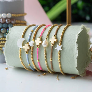 Let It Shine Beaded Cord Bracelet and Sticker Set-No Worries