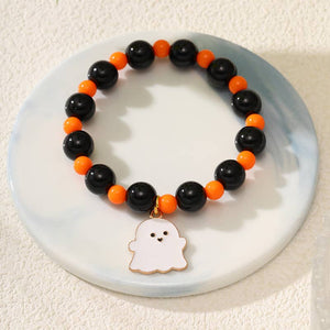 Halloween Handmade Beaded Pumpkin ghost Bracelet for kids