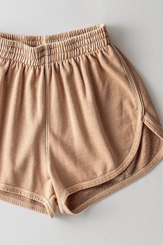 ALYSSA CASUAL COMFORT DOLPHIN SHORTS: TIMELESS TAUPE