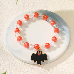 Halloween Handmade Beaded Pumpkin ghost Bracelet for kids