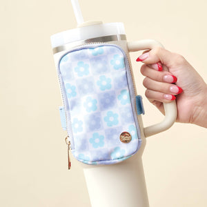 Tumbler Fanny Pack-Flower Check Blue