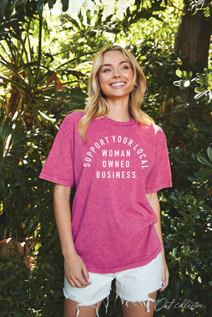 SUPPORT YOUR LOCAL WOMAN OWNED BUSINESS Mineral Graphic Top: L