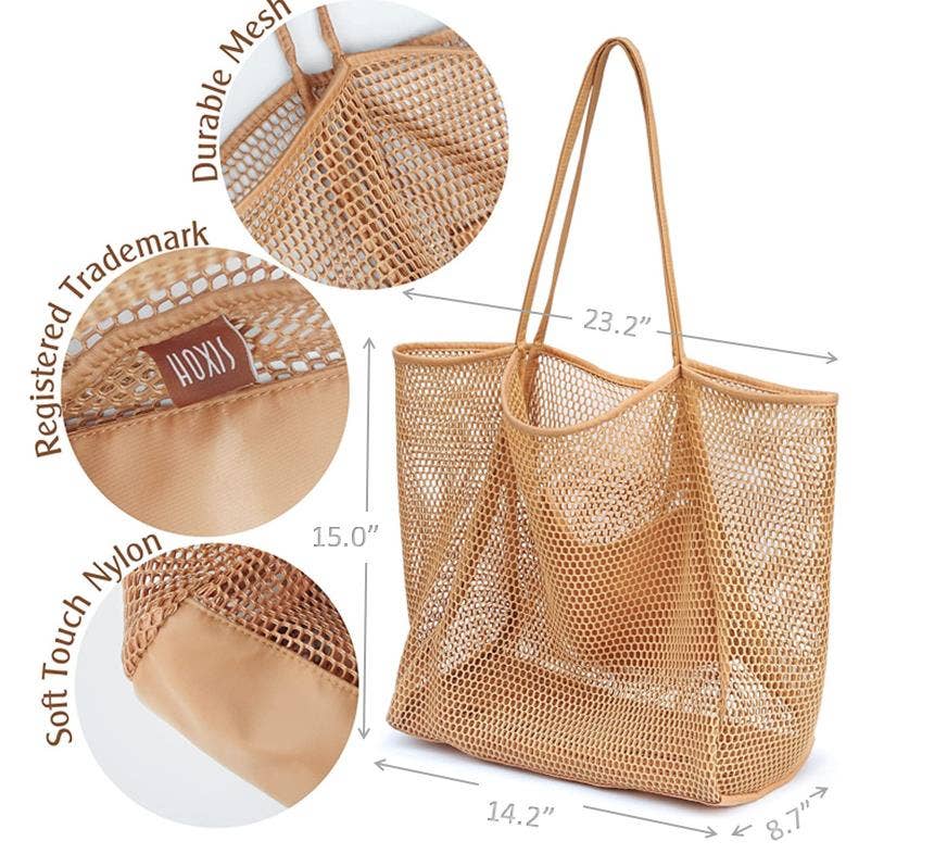 Mesh Beach sandproof bag Swimming Waterproof Tote handbag