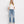 HIGH RISE DISTRESSED HEM CROP STRAIGHT JEANS BLINK / 31