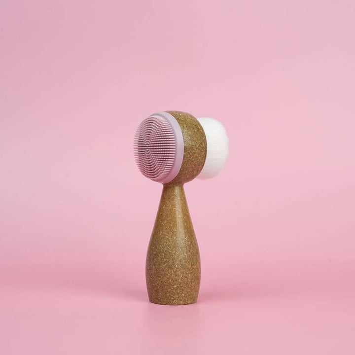 2-Sided Soft Bristles Face Cleansing Brush: Pink