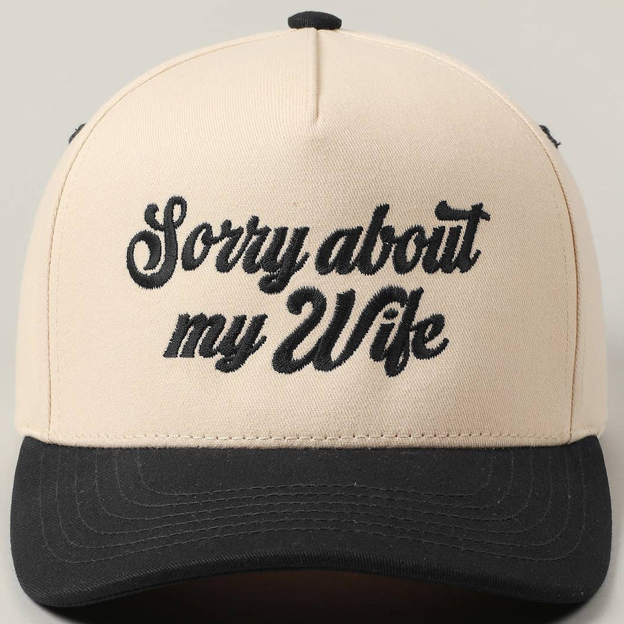 Sorry About My Husband Embroidery Two-Tone Canvas Cap