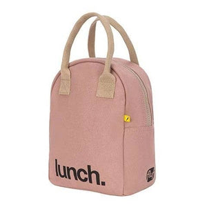 Zipper Lunch Bag - 'Lunch' Mauve / Pink