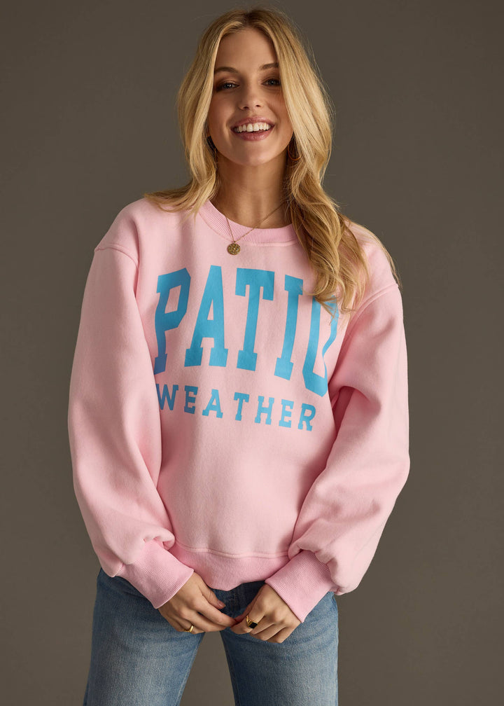 Pink Patio Weather Sweatshirt- funny women's pink sweatshirt