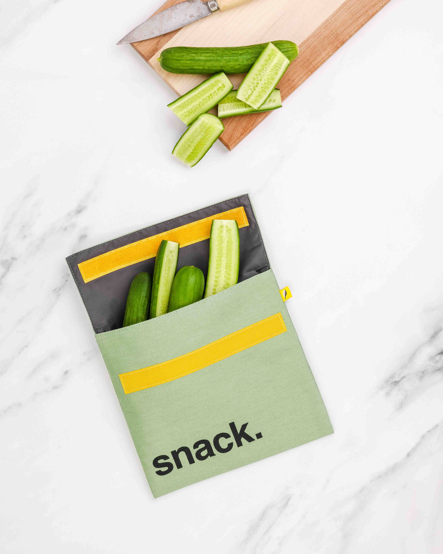 Zip Snack Bag 'Snack' Moss