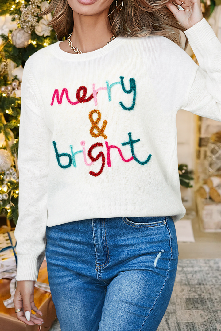 Merry & Bright - Multicolor - Round Neck Casual Sweater