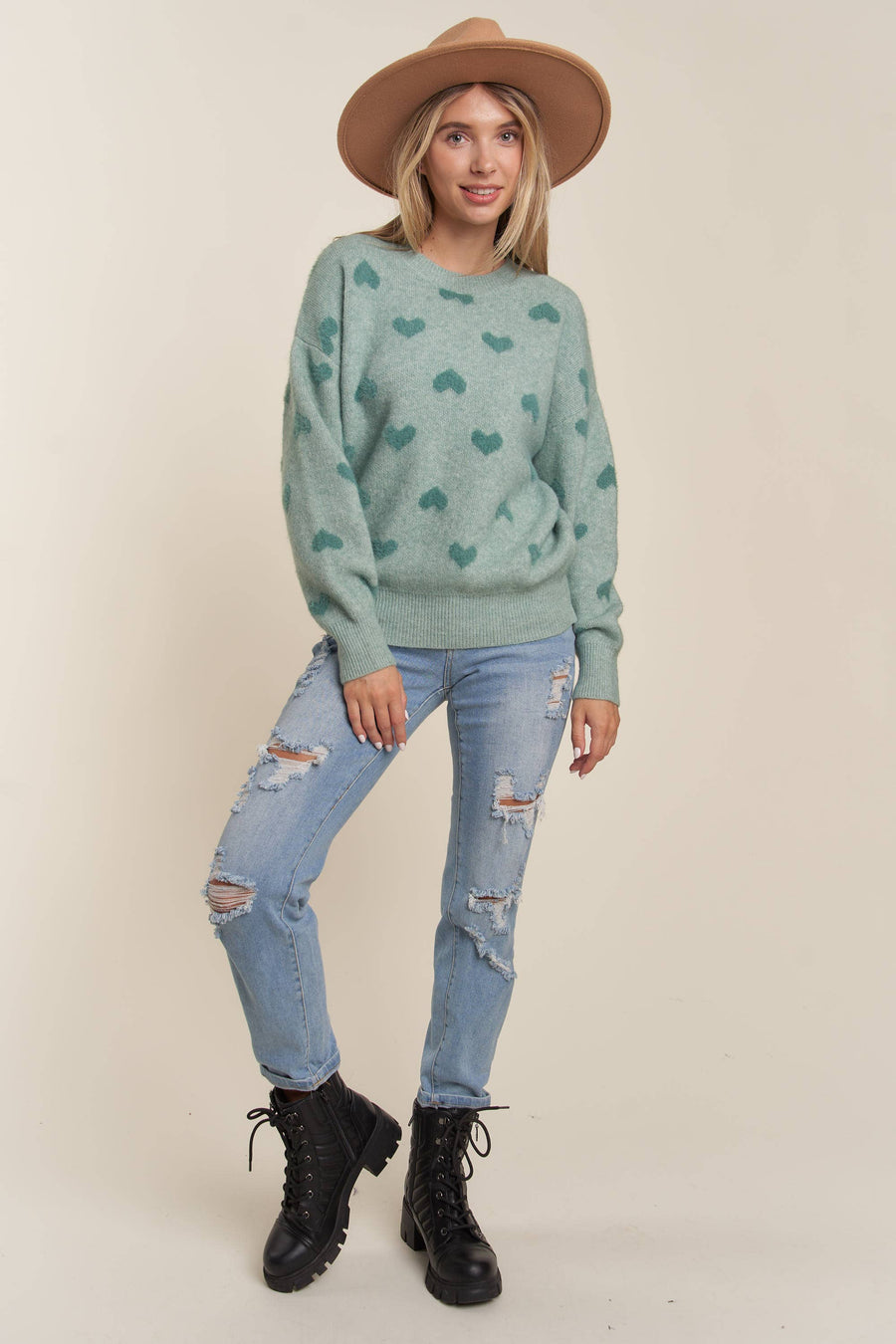 SOFT HEARTS SWEATER TOP