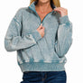 `.0806 Washed Fleece Half Zip Pullover SI-24930