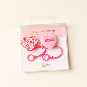Straw Topper Set-Hugs & Kisses