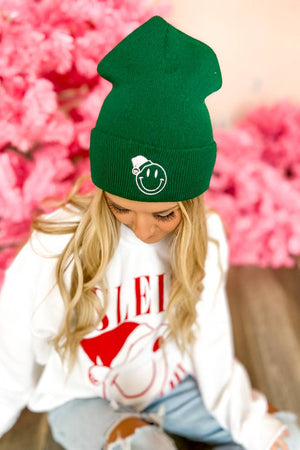 Santa hat Smiley Face Beanie