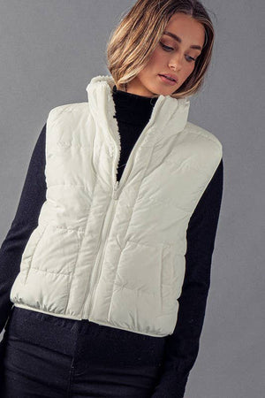 PUFFER VEST WITH WARM FLEECE LINING