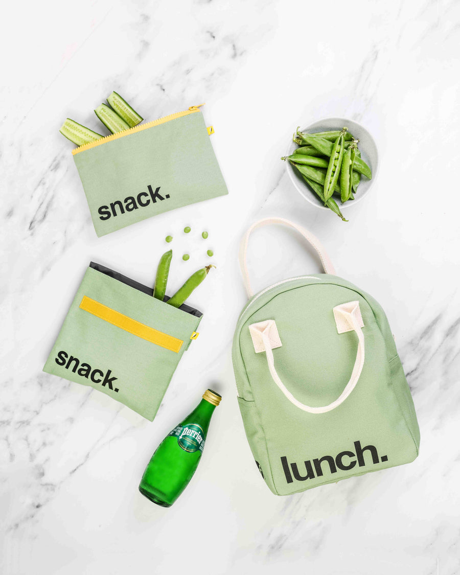 Zip Snack Bag 'Snack' Moss