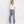 HIGH RISE DISTRESSED HEM CROP STRAIGHT JEANS BLINK / 31