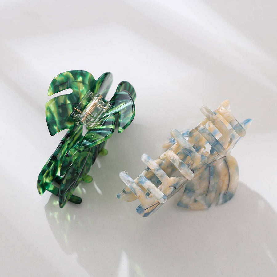 Monstera Leaf Hand Painted Eco-Friendly Claw Clip