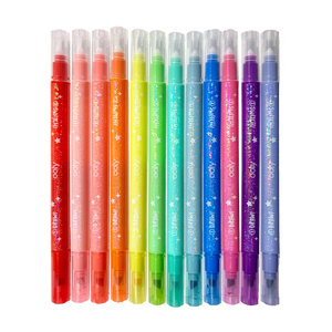Switch-Eroo Sparkle Glittery Color Changing Markers- 12 pc