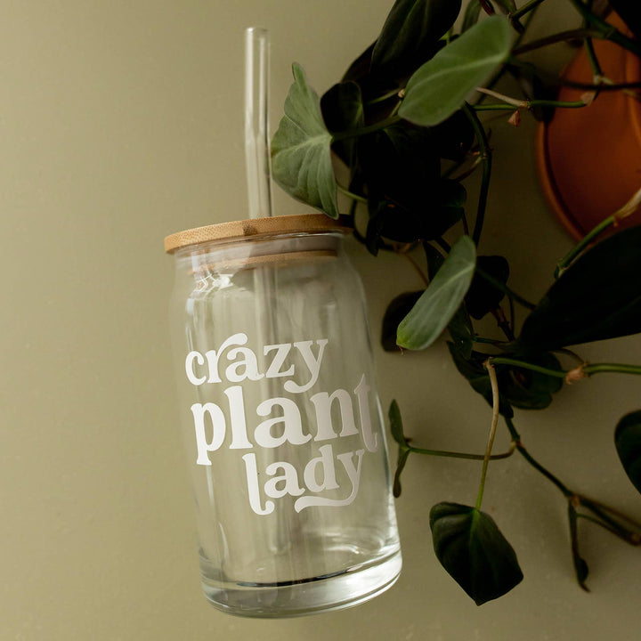 Crazy Plant Lady Glass Tumbler