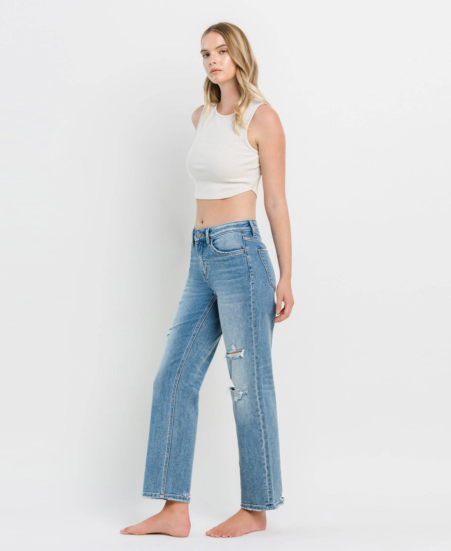 Vervet Kendyl Dad Jeans HIGH RISE DISTRESSED SLIM WIDE JEANS