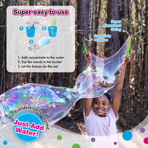 WOWmazing Giant Bubble Kit: Big Bubble Wands & Concentrate!