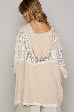 POL- V-neck floral print multi color peace patch top