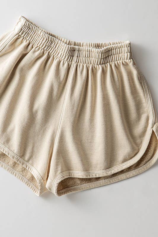 ALYSSA CASUAL COMFORT DOLPHIN SHORTS: TIMELESS TAUPE