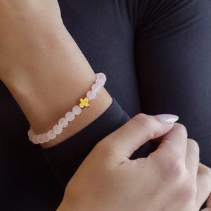 Faith Over Fear Bracelet, 6mm-Rose Quartz