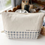Emily Lex Canvas zipper pouch "make pretty things" gingham