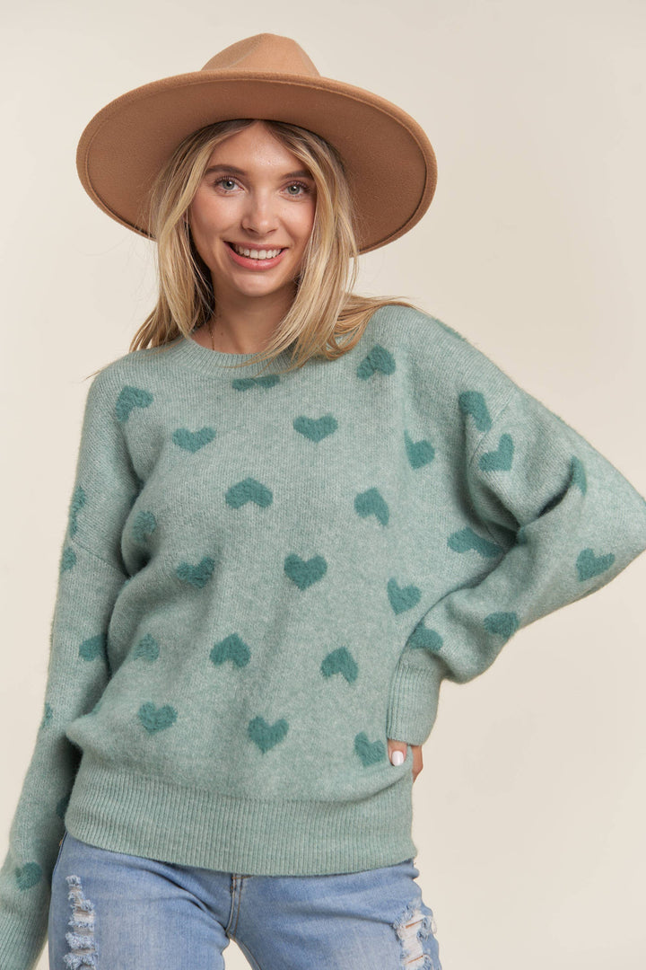 SOFT HEARTS SWEATER TOP