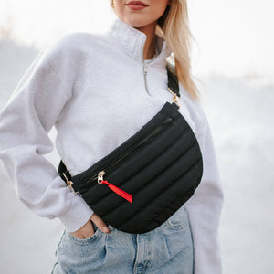 Jolie Puffer Belt Bag: Navy