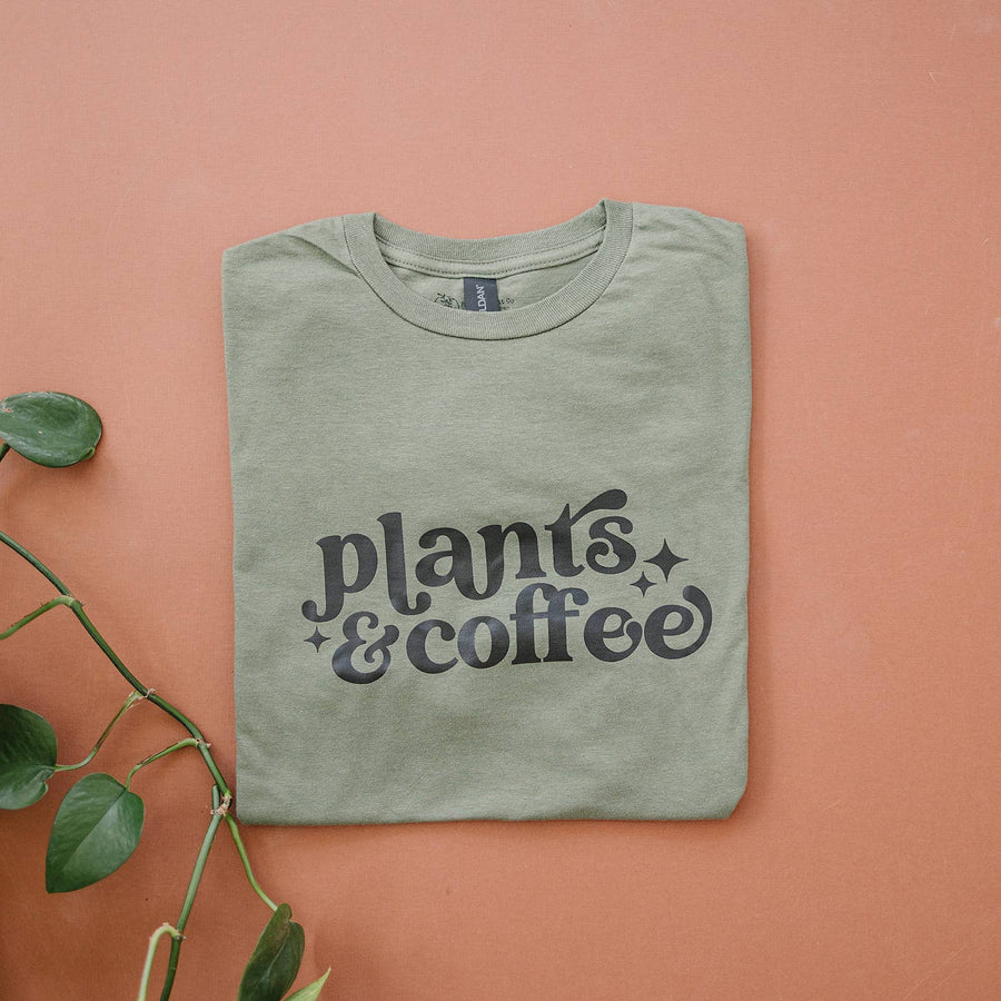 Plants & Coffee | Graphic Tee | Gifts for Plant Lovers: X-large / Sand