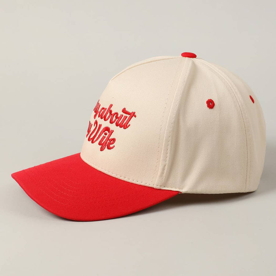 Sorry About My Husband Embroidery Two-Tone Canvas Cap