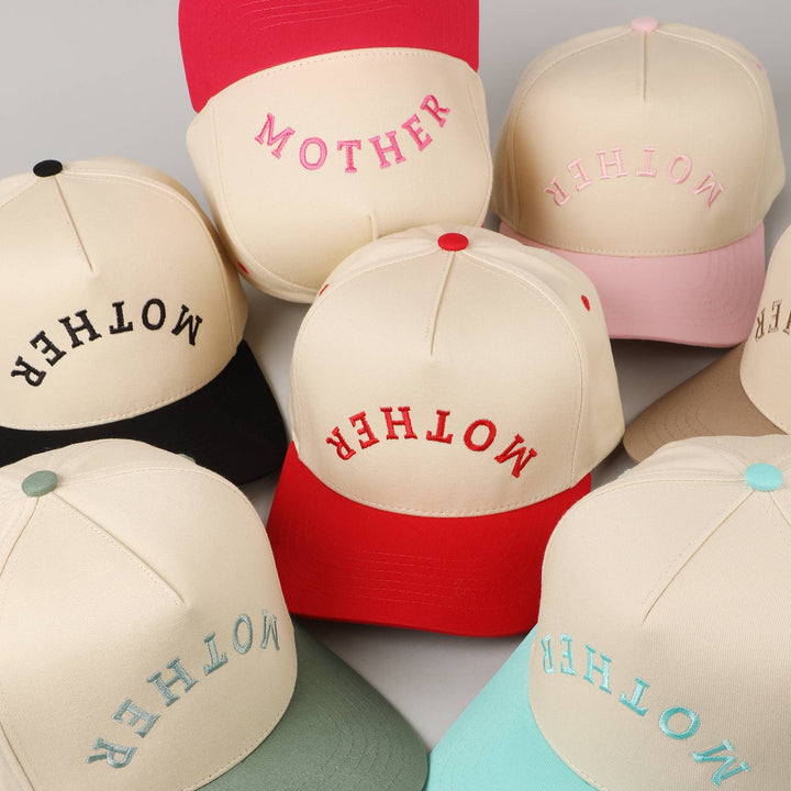 MOTHER Upside Down Lettering Embroidery Cap