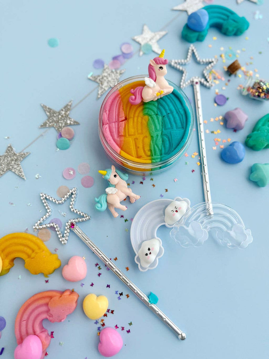 Unicorn Rainbow (Vanilla Buttercream) Sensory Dough Play Kit: Scented