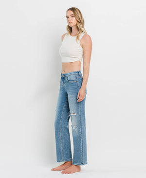 Vervet Kendyl Dad Jeans HIGH RISE DISTRESSED SLIM WIDE JEANS